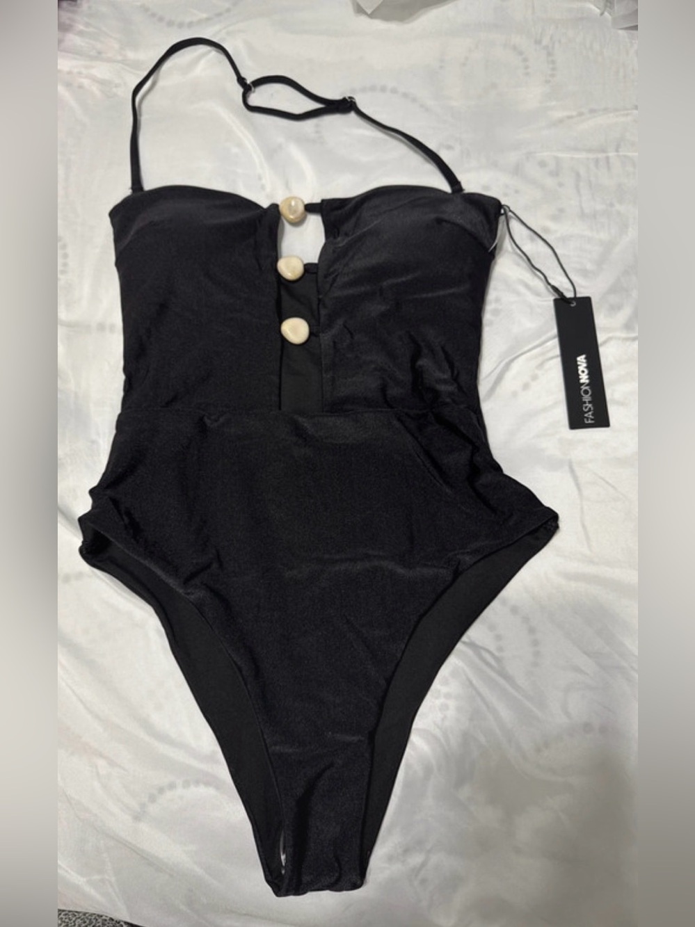 FASHION NOVA Black Women's One-Piece Swimsuit